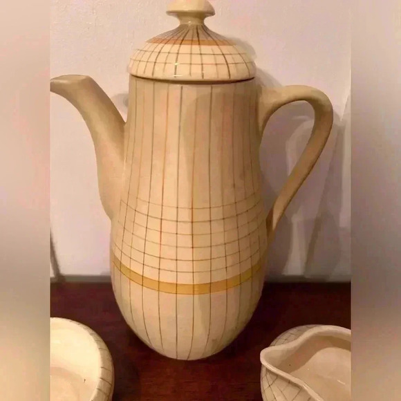 Rare Gray’s Susie Cooper Pottery  Art Deco ‘Sun Buff’ Tea Set 1910-1930’s - Picture 7 of 12